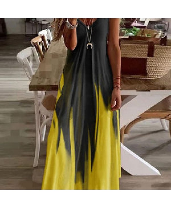 Sleeveless Printing Bohemian Casual Camisole Dress Colorful Cloth Strap Summer Sand Seaside Sexy Women Fashion Longuette Skirt