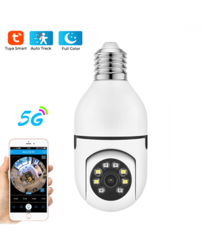 1080P full color night vision wireless e27 bulb lamp camera auto tracking 360 degree wifi cctv security light bulb ptz camera