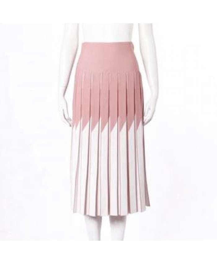 Knitwear manufacturers custom summer high waist stretch knit pleated women's long skirt