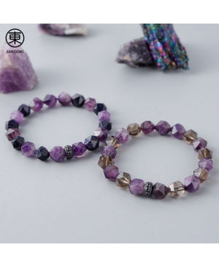S0647 JIANDONG Natural Healing Amethyst Beaded Bracelet Wholesale Simple Men And Women's Charm Jewelry Bracelet