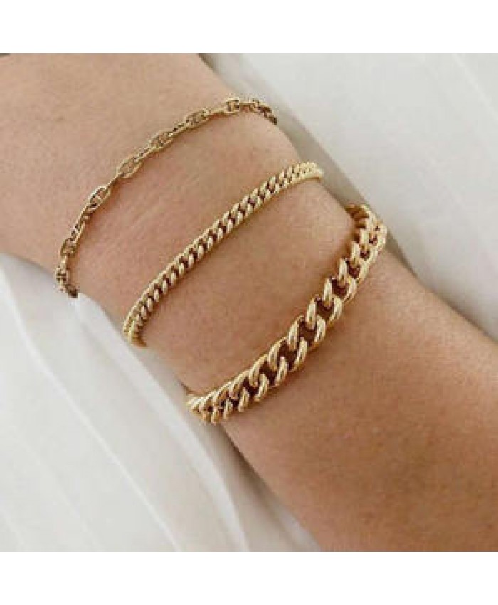High End 18K Gold Plated Stainless Steel Bracelet for Women Link Chain Bracelet 2020 Jewelry Wholesale