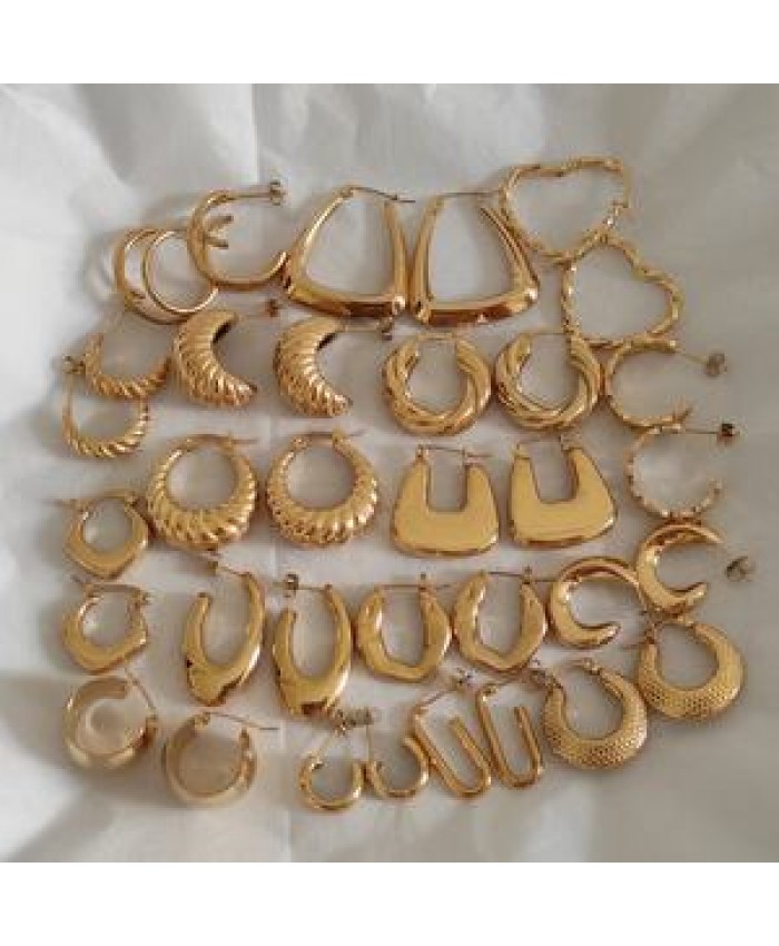 Hypoallergenic Jewelry 316L Stainless Steel 18K PVD Gold Plated Hoop Earring For Women