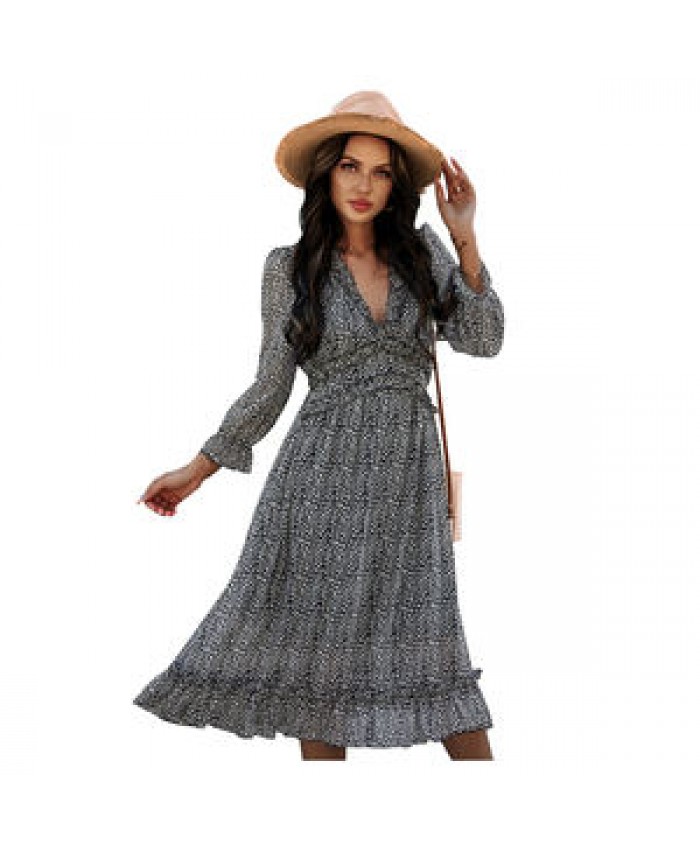Hot Sale Breathable Long Sleeves Dress For Casual Life Women Longuette For Summer