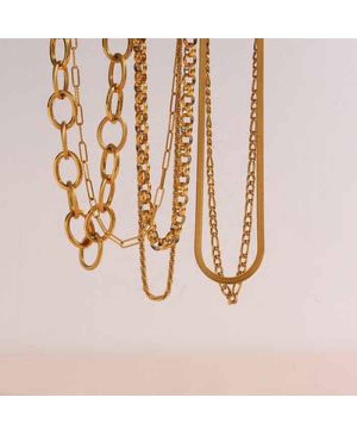 Tarnish Free 18K Gold PVD Plated Jewelry Stainless Steel Herryingbone Chain Necklace