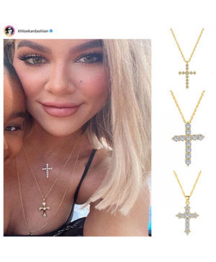 Dylam Wholesale Jewellery Cadenas De Plata 925 Sterling Silver Pendant Jewelry 18k Gold Plated Necklaces Chain Cross Necklace