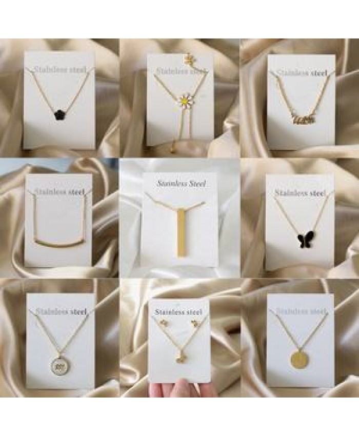 Discount Fast Shipping Women's Fashion Chain Gold/Silver Pendant Jewelry Designs Stainless Steel Chains Necklace