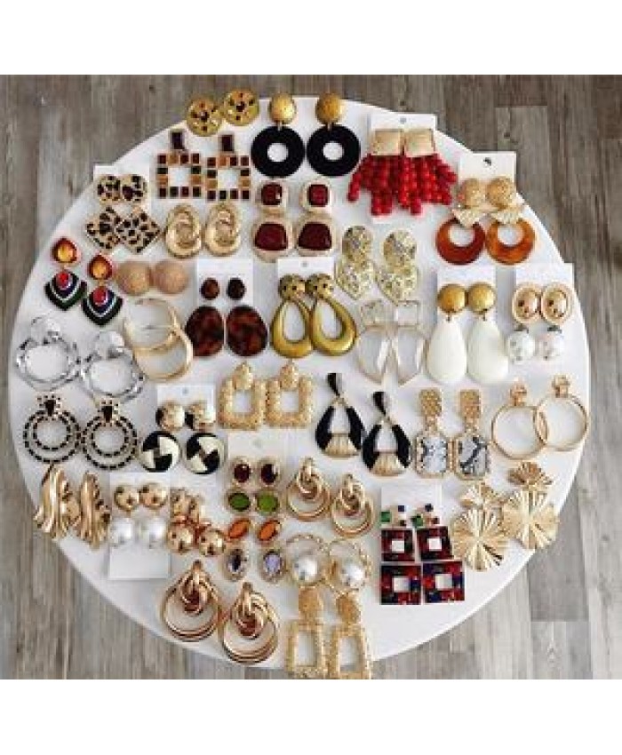 100 Design Wholesale Fashion fine Jewelry crystal pearl big rhinestone hoop Drop Earrings for Women gold plated stud Earrings