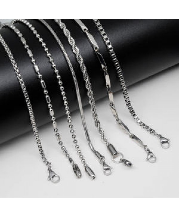Wholesale custom silver stainless steel necklace cuban link chain /necklace chains for jewelry making