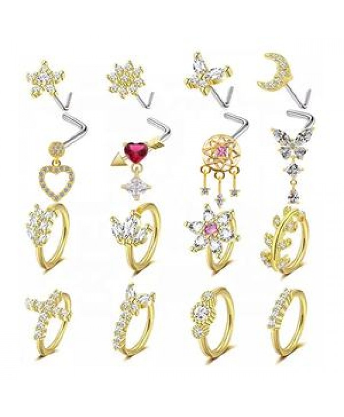 Gaby New design nose piercing rabbit nose ring stainless steel nose studs wholesale body piercing jewelry