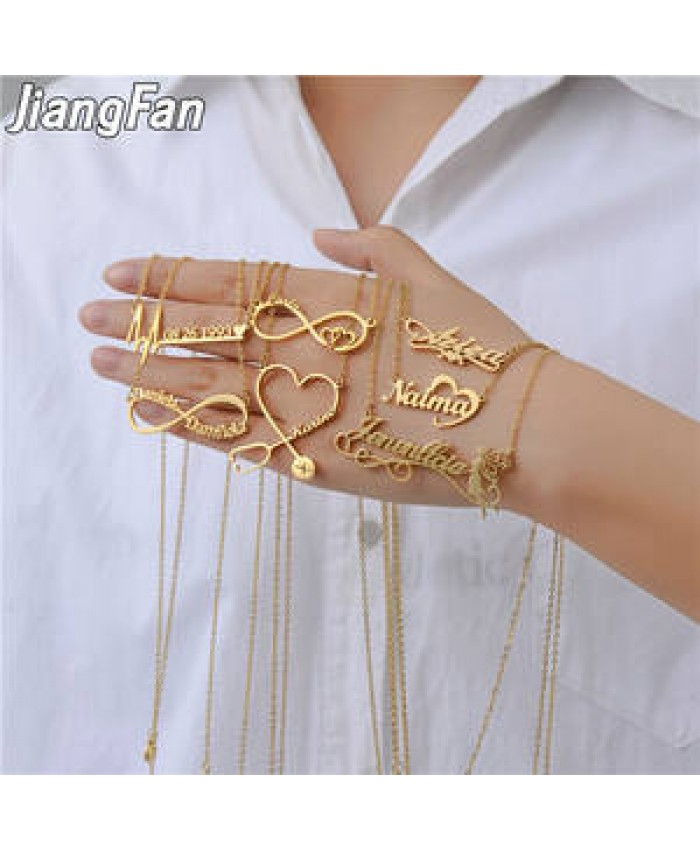 Stainless Steel Name Necklace Personalised 14K 18K Gold Plated Custom Jewelry Set Diy Pendant Necklaces