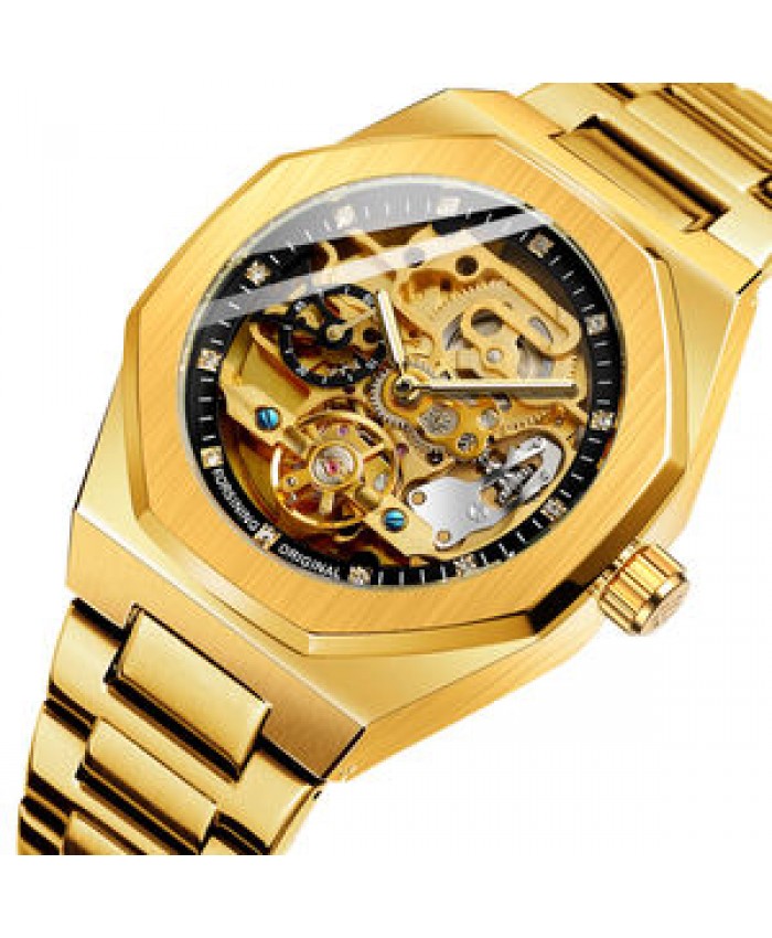 Mechanical Watch 2022relogio Forsining Montrepourhomme Gold Luxury Mens Custom Logo Automatic Skeleton Double Tourbillon Mechanical Watch For Men