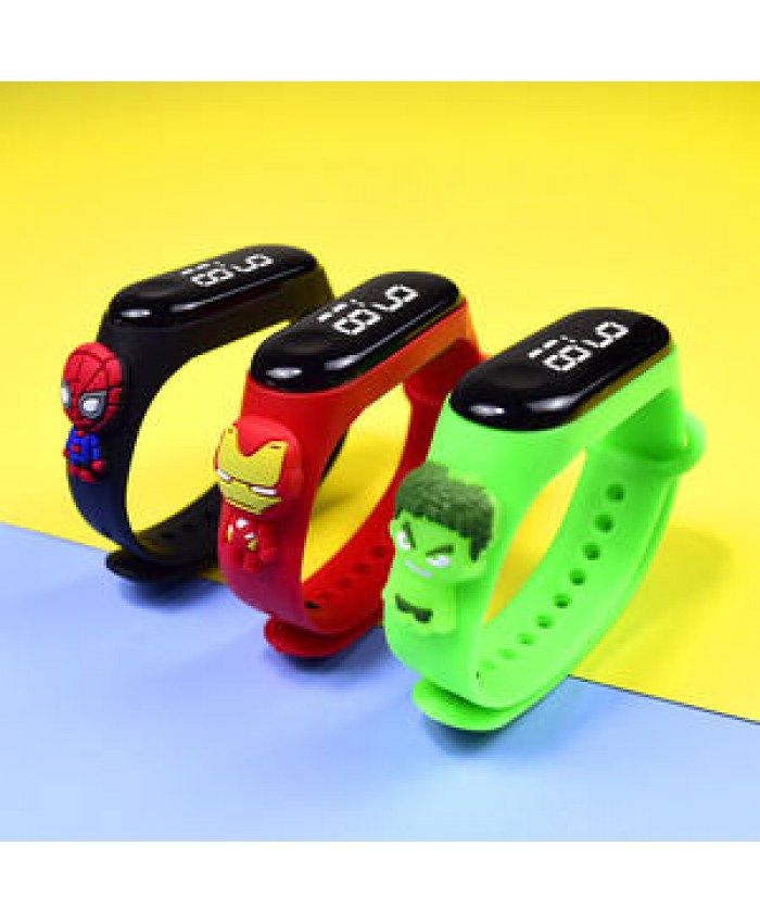 Cartoon strap Waterproof Children Boys Girls Digital LED Date Sports Wrist Watch New Arrival The Avengers Hot Sales Watch