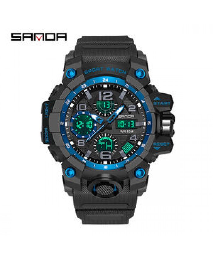 SANDA New Military Waterproof Watch Dual LED Display Men Digital Sports Watches For Men