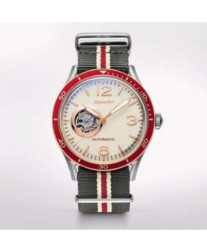 Timebox TC807C1 stainless steel automatic mechanical trend design waterproof nylon strap luxury wrist pilot watch for men