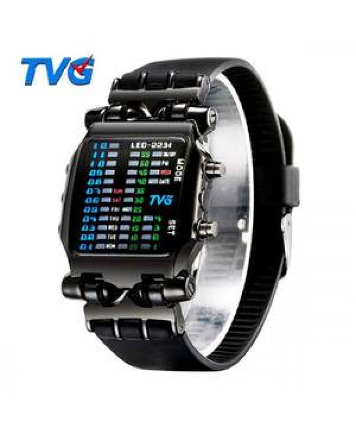 TVG 2231 new LED Digital mens Wrist Watch 2019 New Cool Creative Colorful LED Luminous Waterproof ready to ship casual Watch