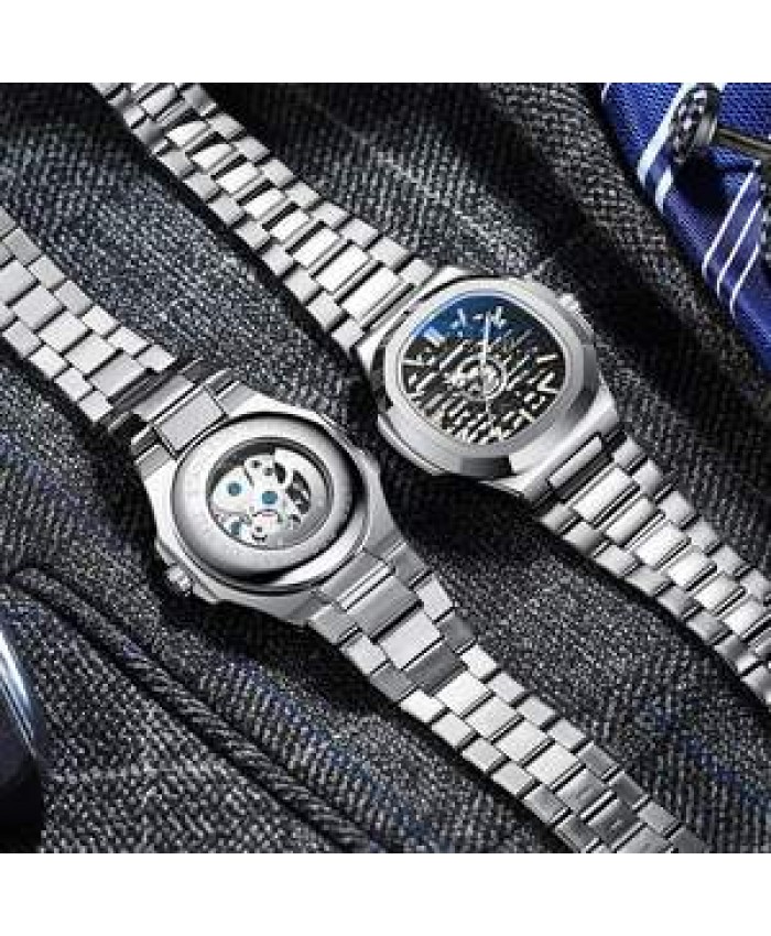 Men Stainless steel Watch Customized Case Fashion Watch Automatic Mechanical Watch