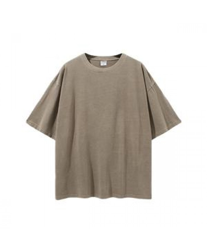 Top Cotton Camisetas Vintage Shirts Cotton Acid Wash T-shirt Enzyme Wash Drop Shoulder Oversized Tshirt Graphic Shirt For Men