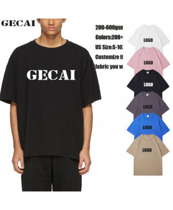 Custom high quality printing Logo man unisex heavyweight 100% Cotton Blank oversized plain T Shirt Plus Size men's t-shirts