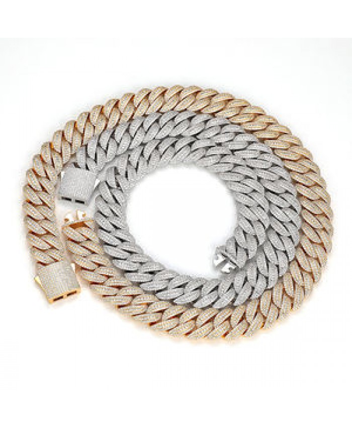 JWY Hip Hop Jewelry Men New Designs 18mm Real Gold and Silver Plated Brass Necklaces Hip Hop Cuban Chains Men