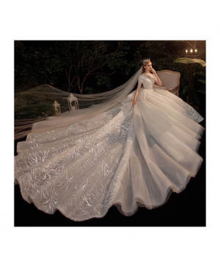 vestidos de novia bridal dress wedding dress bridal gown lace tail luxury beads wedding dress