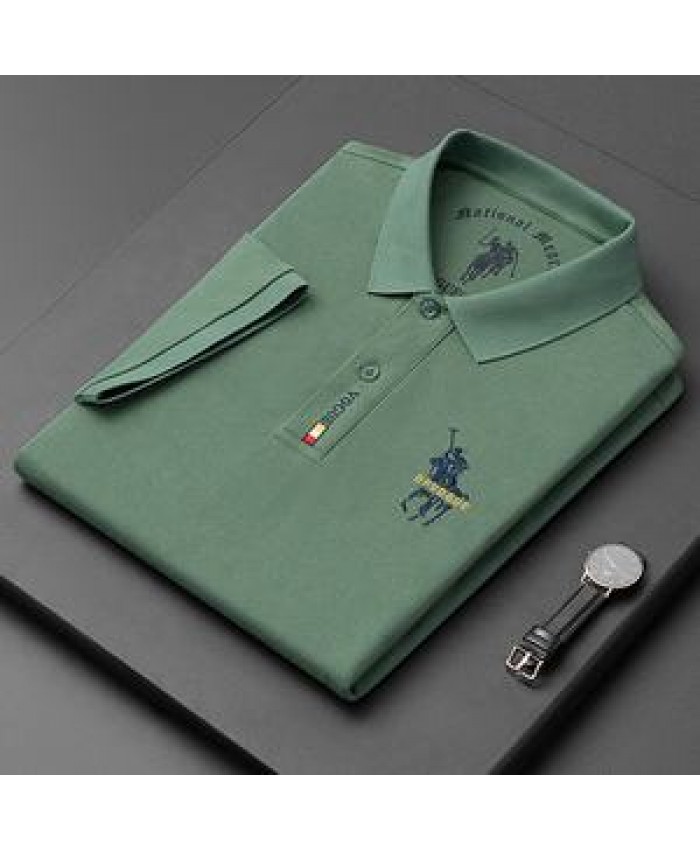 100% Cotton Men's Blank Golf Polo T Shirts Embroidered Logo Plain Short Sleeve Casual Polo Shirts