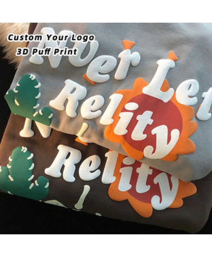 100% Cotton Plain Oversized Tshirt Heavy Weight Custom Foam 3d Screen Logo Men Puff Print Tee T Shirt