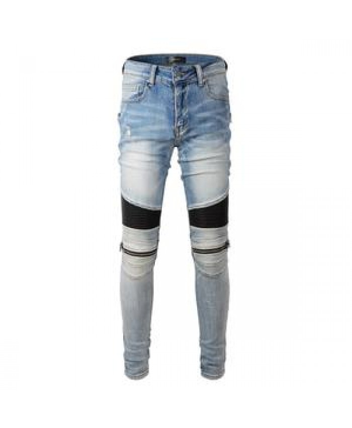 Rts For 606 Skinny Slim Fit Wrinkled Fashion Men's Biker Jeans