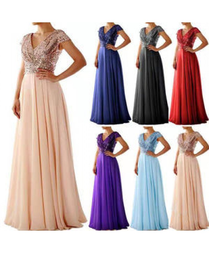 Vestidos De Ninas New Arrival Lady Sexy Elegant Sequin Party Gowns Maxi Wedding Bridesmaid Evening Dress For Women
