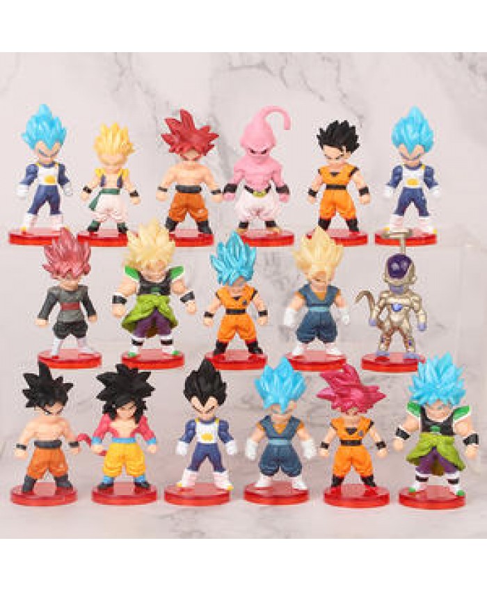 16pcs/set Anime Dragon Ball Z Character Cute Version PVC Action Figure Model Toy 7cm