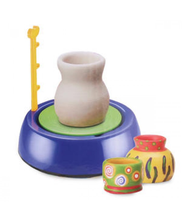 DIY Mini Automatic Do Art Clay Pottery Wheel Machine Studio Craft Paint Kit For Kids Educational Handmade Toys