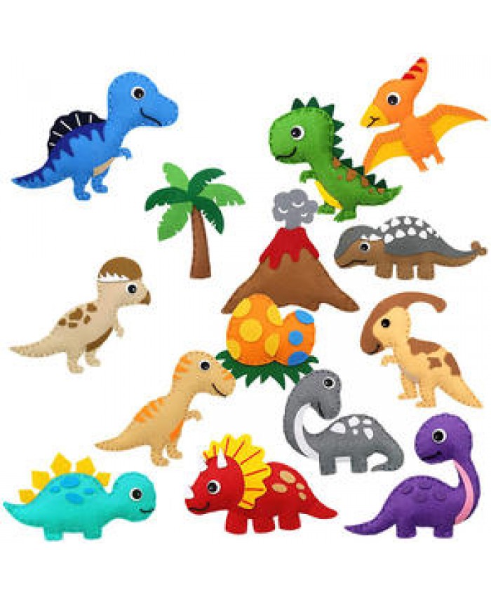 Children Felt Plush Animals Craft Kit Educational DIY Sewing Toys Felt Sewing Set for Kids with Bag