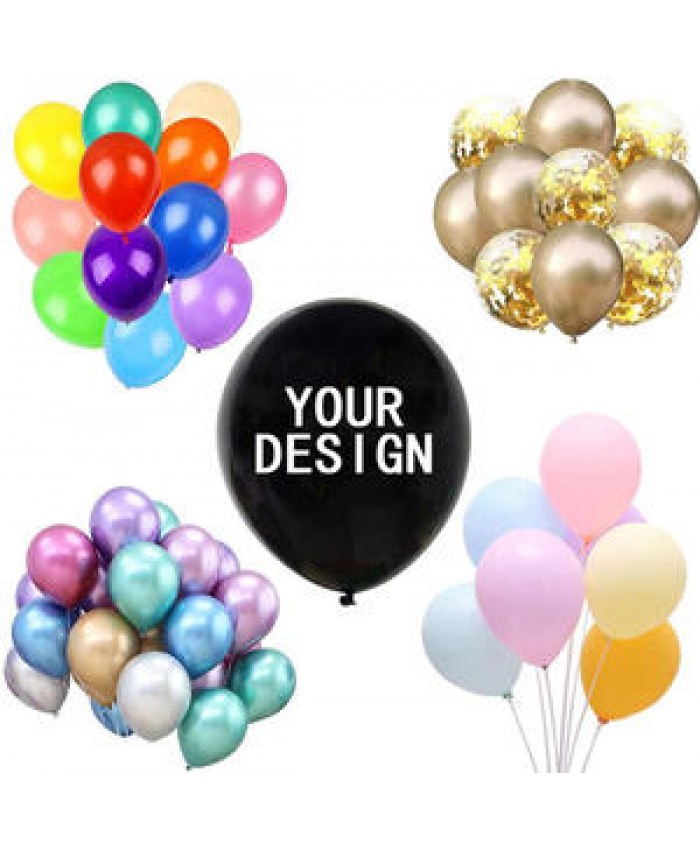 2021 New Custom logo printed latex balloons 10 12 36 inch metallic balloon wedding birthday party decoration with your de