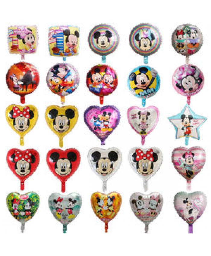 New design cartoon character 18 inch star heart Minnie Mickey Mouse globos aluminum foil balloon decoration kids toys balloon