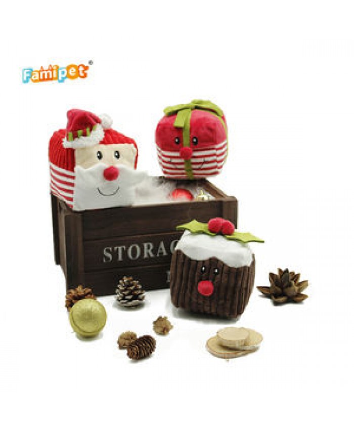Toy Toys Famipet Manufacturer Custom Designer Stuffed Christmas Dog Toy Set Squeaky Pet Plush Toys For Dog