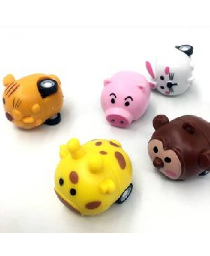 Promotional Gift Plastic Animal Shaped Mixed Mini Cartoon Pull Back Toy Cars For Kids