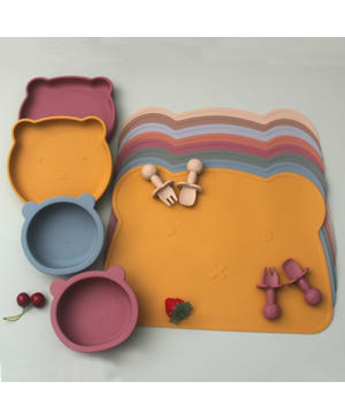 Baby Self Eating Bear Suction Infant Tableware Feeding Dining Appliance Dishes Set