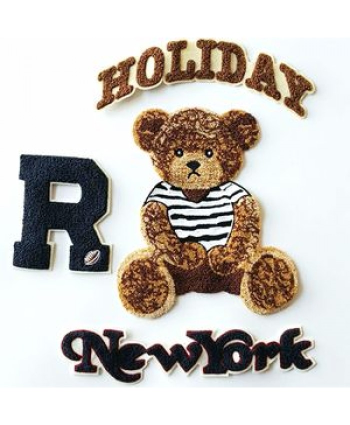 Garment Accessories Wholesale Letter Gift Patches Bear Combination Towel Stickers Embroidered Patches Chenille Fabric Garment Accessories