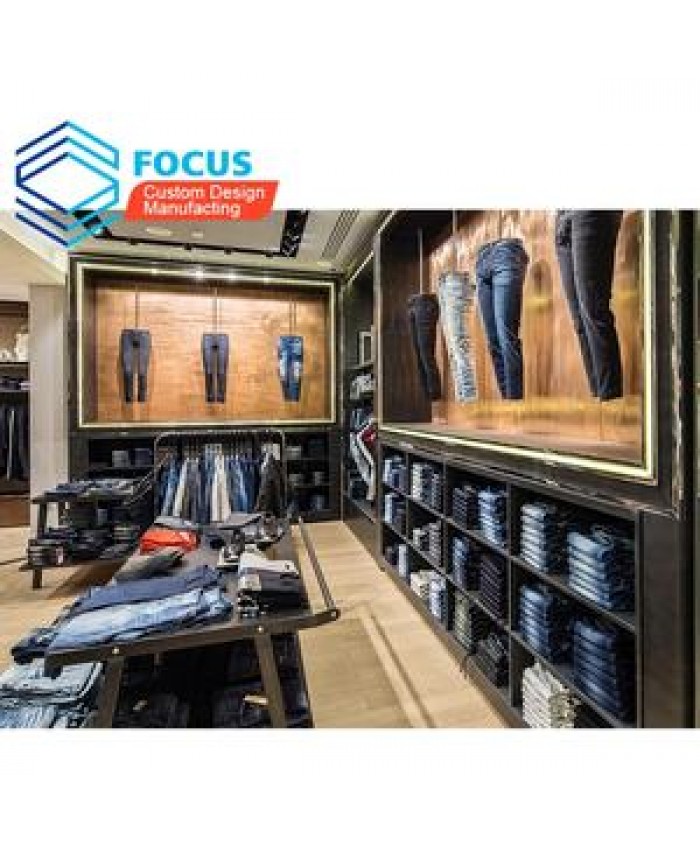 MDF material Wooden Men Clothing Shop Furniture Design Counter Garment Clothes Shop display Showcase