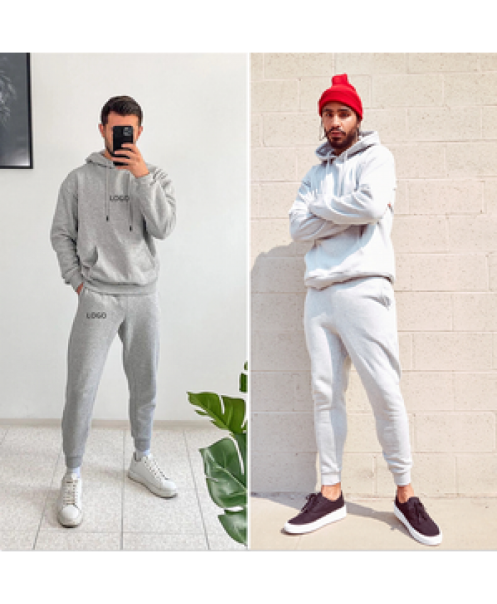 Fiilee 100% Cotton Men Hoodies Set, Plus Size Men's Hoodies & Sweatshirts,Custom Men's Clothing Custom Hoodies Men Sweatshirts