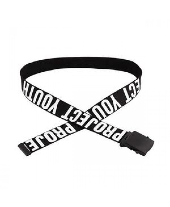 Belt Custom Wholesale Mens Colorful Letter Logo Printed Flip-Top Cotton Fabric Canvas Web Belt
