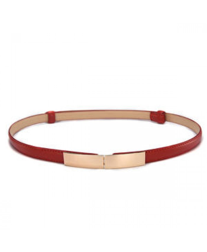 Simple Versatile Fashion Ladies Waist Belt Thin Skinny Metal Gold Elastic Buckle Waistband Dress Accessories Women Fashion Belts