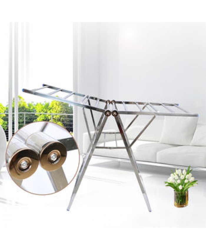 Factory Supply Indoor Laundry Rack Foldable Cloth Dryer Stand Stainless Steel Clothes Drying Rack