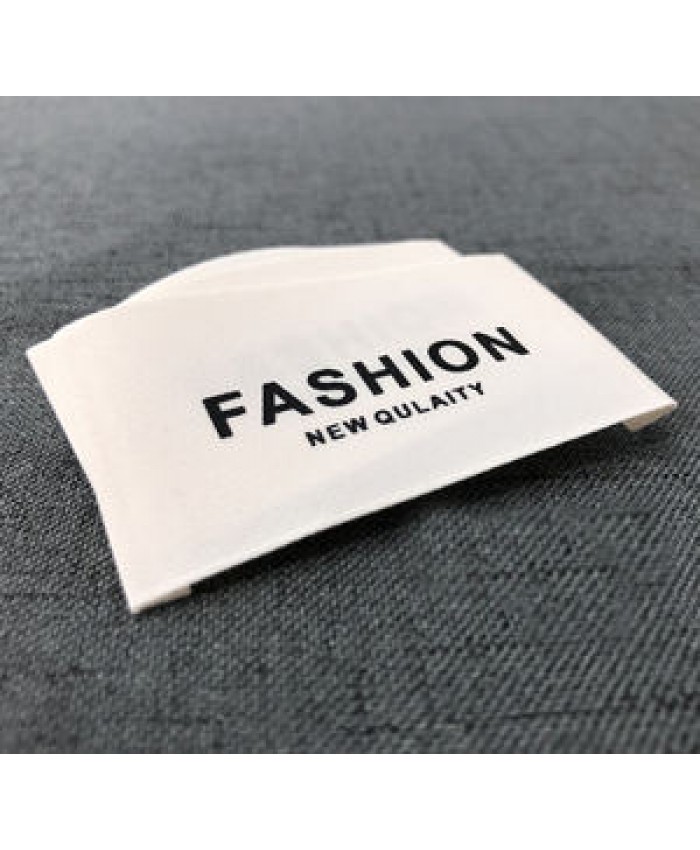 Custom logo clothes tagger white name size labels woven necklabels garment accessories tags for clothing woven