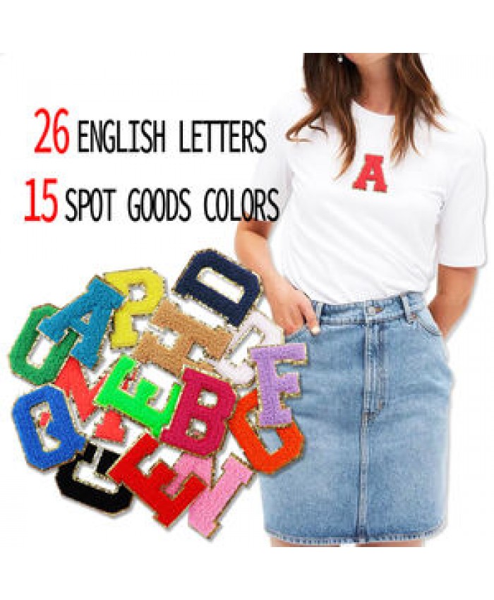Custom letter wholesale iron on for clothes clothing accessories varsity letter patch chenille patches