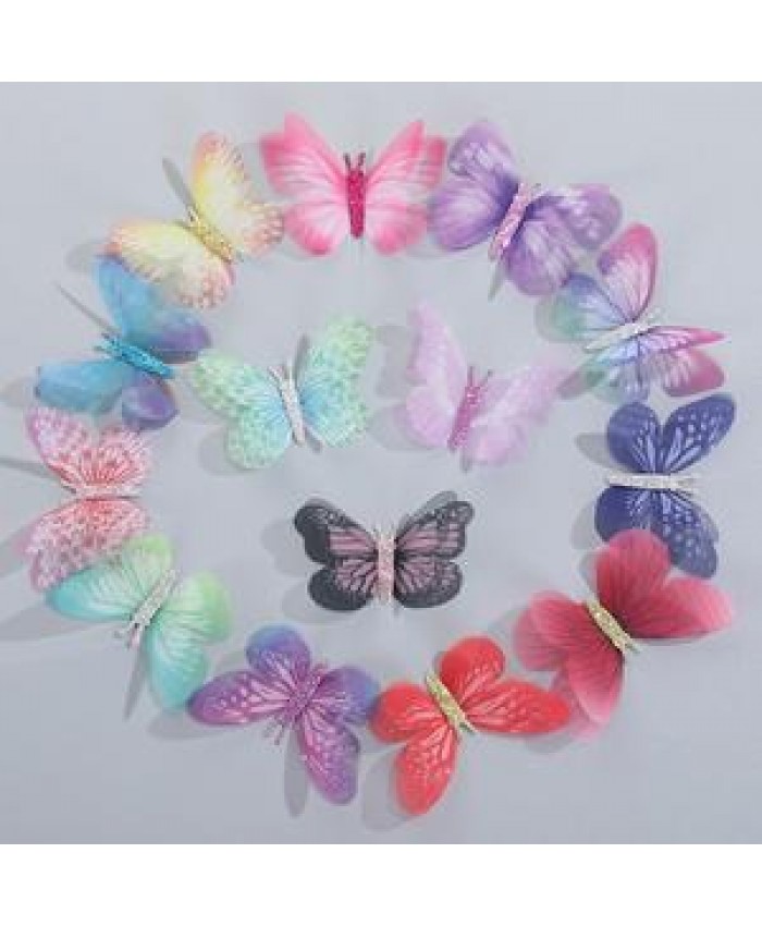 Factory Sale Colorful Organza Butterfly Patches Embellishments Appliques For Clothes Sewing Supplies DIY Hair Clip Accessories
