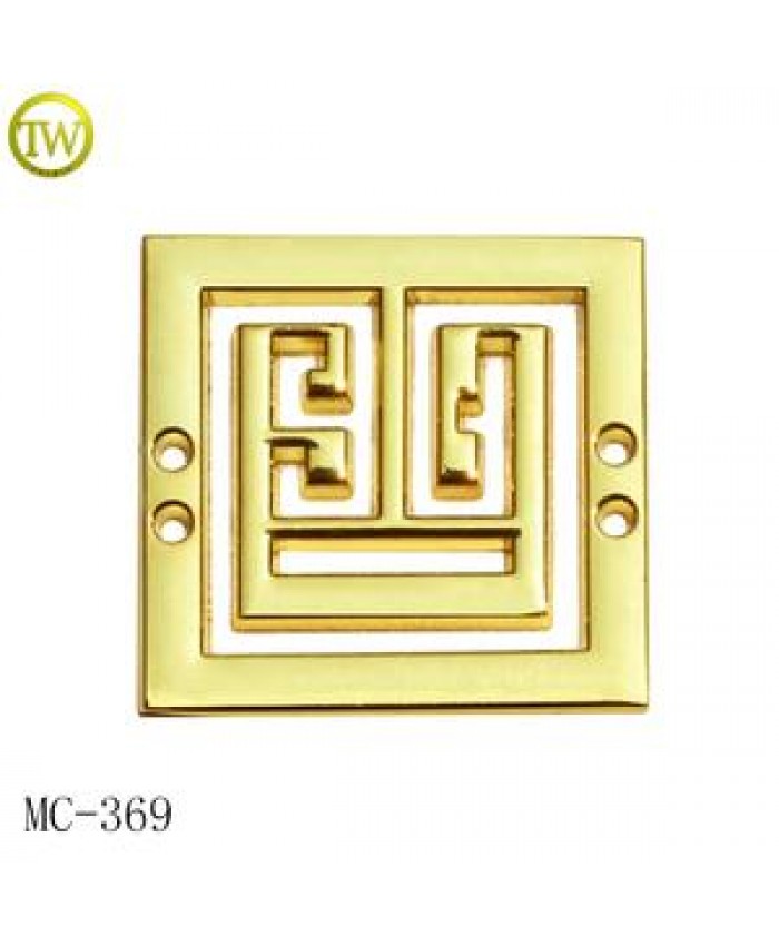 Zinc alloy garment accessories making custom gold logo square name tags hollow logo label for women clothes