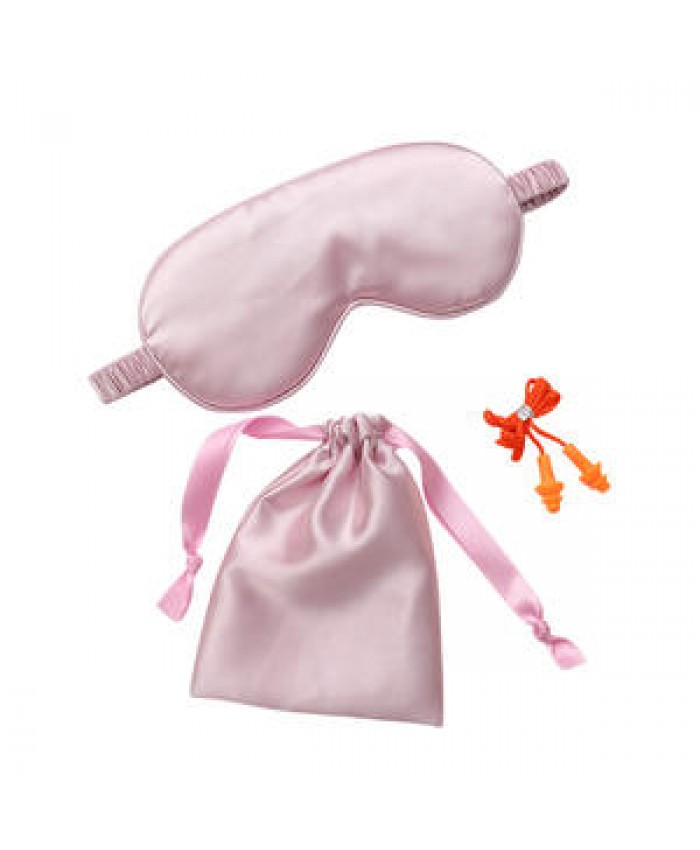 3PCS artificial silk eye mask cloth bag earplugs travel portable shading eye mask set home sleep eye mask