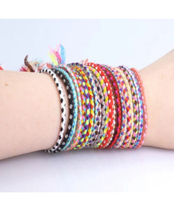 Popular Creative Literary Accessories Ethnic Tibetan String Bracelet Tassel Braided Rope Friendship Bracelet for Women