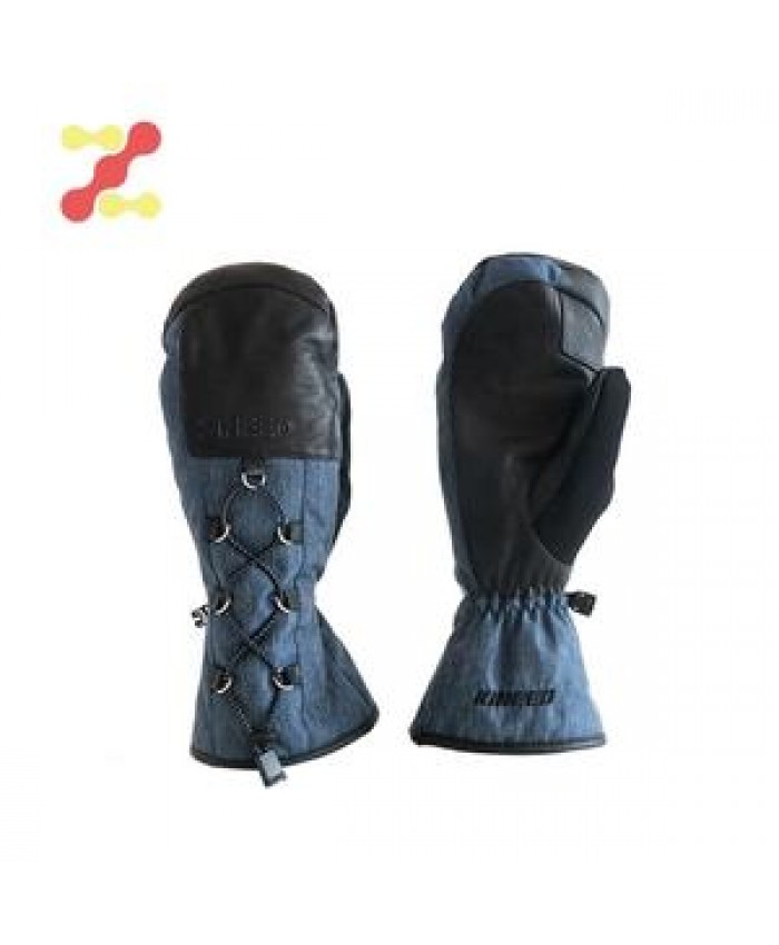 Customized snowmobile skiing sports gloves leather winter touchscreen mitten