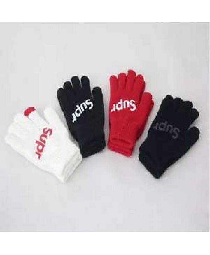 Custom Print Logo Embroidery OEM Winter Unisex Women Mens Printing Thick Warm Touch Screen Gloves Knitted Knit Phone Pad Mittens